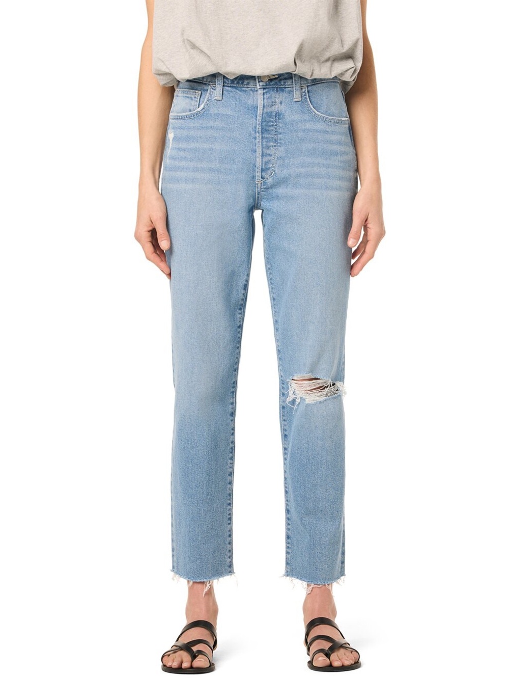 Joes Jeans Women’s OG Straight Ankle Norway Blue Denim Raw Hem Size 30